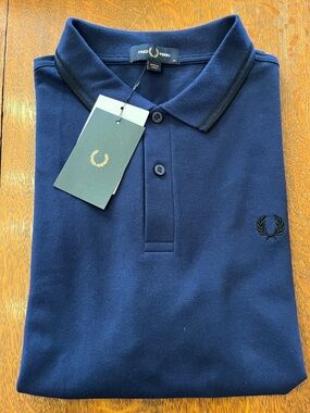Fred Perry Royal Blue Polo with Black Twin Tipping